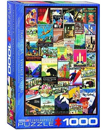 Eurographics Travel Usa Vintage Ads Jigsaw Puzzle (1000 Piez