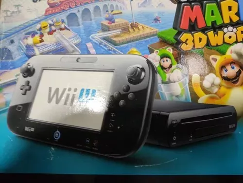 Nintendo Wii U Preto 32GB New Super Mario Bros U Usado