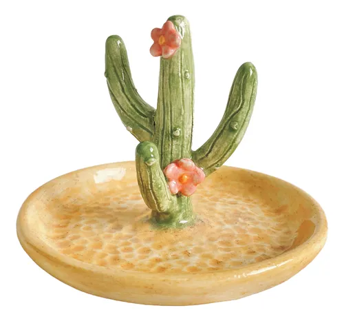 Plato Joyero Cactus Ceramica Alhajero Despojador