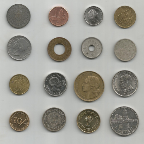 Imagen 2 de 2 de Lote De 16 Monedas Extranjeras L-155