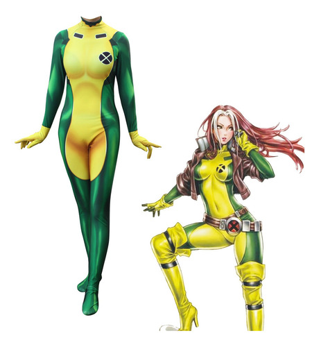 X-men Rogue Rakshasa Mujer Traje Cosplay De Una Sola Pieza Leotardo 1