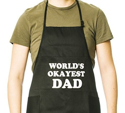 Funny Guy Mugs World's Okayest Dad Adjustable Apron With S F