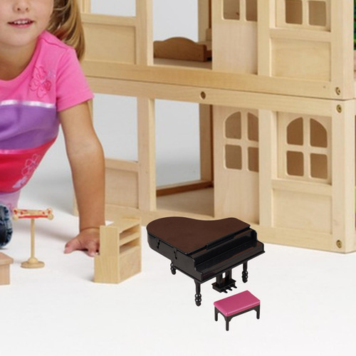 2 X 1/12 Casa De Muñecas Mini Piano De Cola Casa De