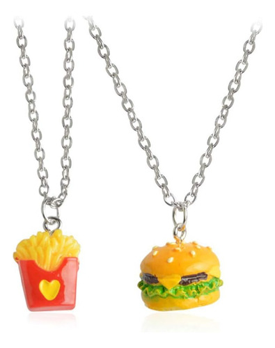 Yinlin Collar De Hamburguesa Y Papas Fritas De Dibujos Anima