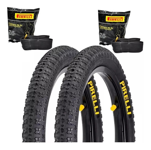 Par Pneu +2 Camaras Pirelli Aro 20x1,75 Top Cross Borboleta 