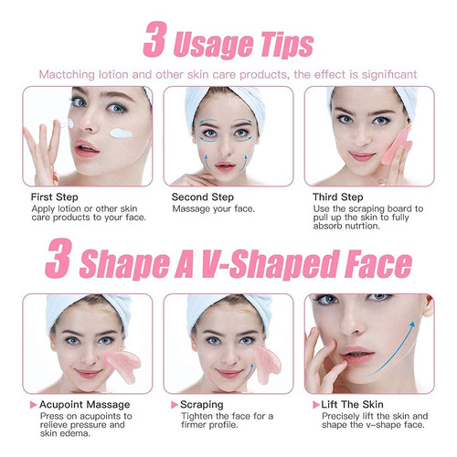 Masajeador Gua Sha De Jade Raspado Facial Y Corporal Para Re