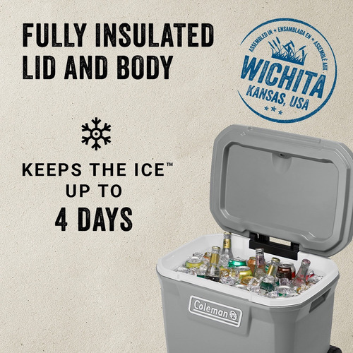Cooler Coleman 316 Series Con Ruedas Hard Rock De 65 L, Colo