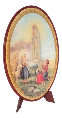 Imagen 1 de 4 de Retablo Madera Y Resina Virgen De Fátima