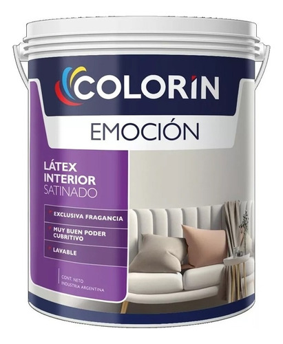 Latex Interior Colorín Emoción Satinado Blanco 4 Litros