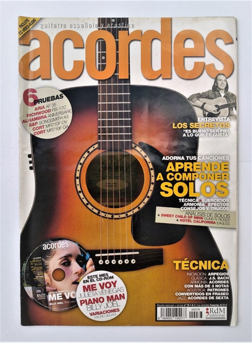 Revista Acordes Guitarra Incluye Cd Disco Julieta Venegas (Usado)
