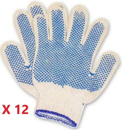 Imagen 1 de 8 de Pack X12 Guantes Moteados De Trabajo Reforzado Resistente