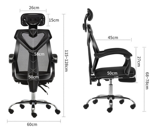 Silla Tokio Oficina Economica Escritorio Apoyacabeza Meihome Color Negro Material del tapizado Malla