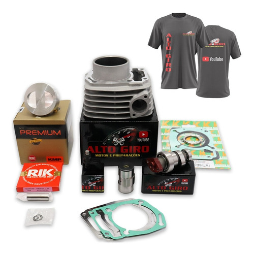 Kit 220cc Kmp Premium+comando+bico Alta Vazão P/titan 160