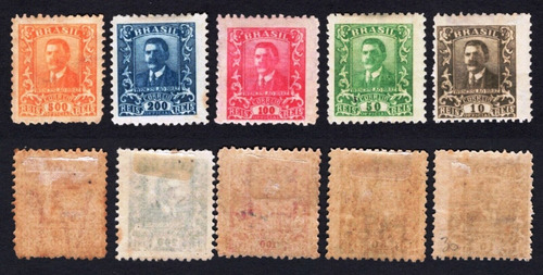 F7376 Brasil 1928 5 Selos Oficiais Wenceslau Braz S/completa