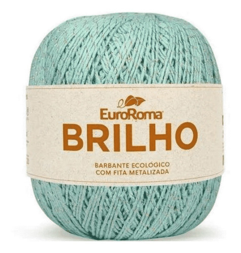 Barbante Colorido Euroroma 6 Brilho Ouro 400g Tricô Crochê Cor 0800 - Verde Claro