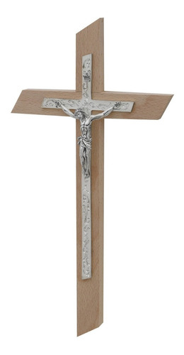 Cristo, Cruz, Crucifijo. Madera Y Baño De Plata 