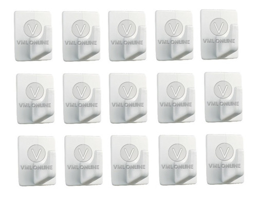 Perchas Ganchos Plasticos Adhesivos Cuadrados Pack X15 Unid