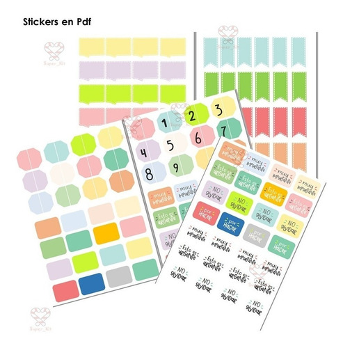 Imagen 9 de 9 de Kit Imprimible Agendas Y Planners 2022 Pack Oro + 60 Mod Sp