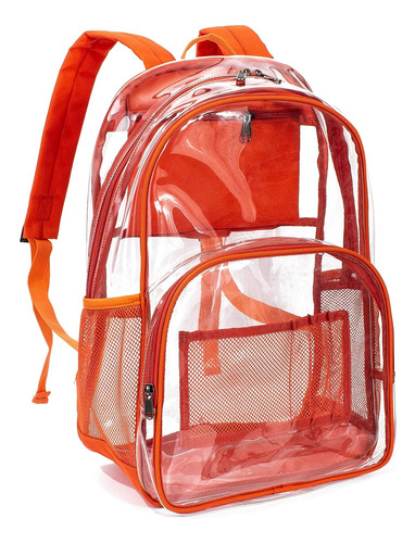 Mochila Transparente Para La Escuela - Naranja