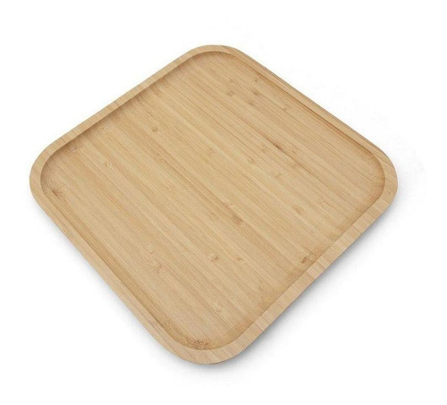 Bandeja Quadrada De Bambu Para Petiscos - 30x30cm
