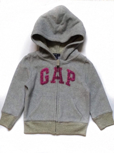 Sudadera Gap Para Bebe 18 A 24 Meses Niña Gris Con Rosa