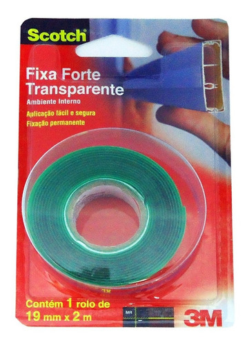 Fita Dupla Face Fixa Forte 19mm X 2m - 3m