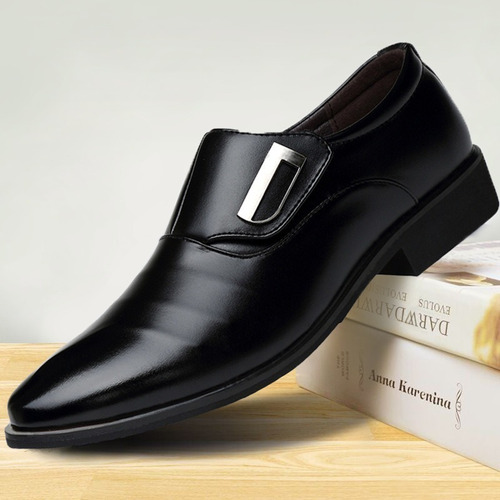 Imagen 1 de 6 de Zapatos Caballero Formales Casuales 654 Negros Para Hombre