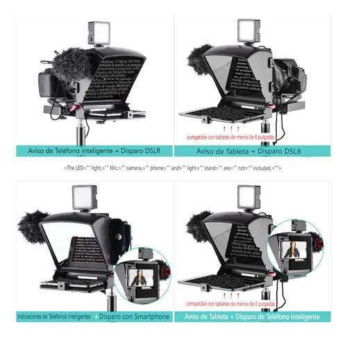 Andoer A1 Universal Portátil Teleprompter Prompter Prompter