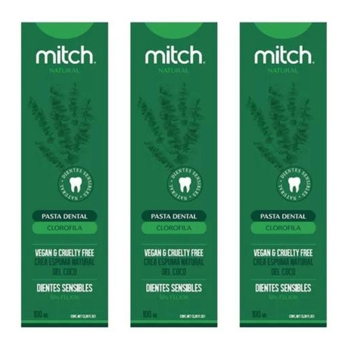 3 Pack Pasta Dental Mitch Premium Clorofila 100ml