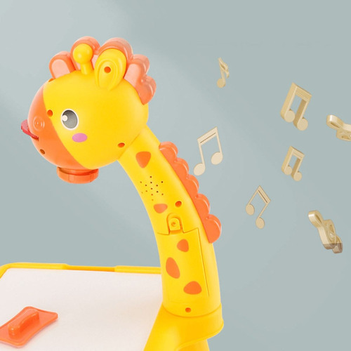 Mesa De Proyección Para Niños Con Dibujos Juguete Proyector Amarillo