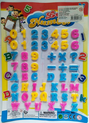 Imagen 1 de 1 de Letras Y Numeros - Imantados Abecedario En Plastico Blister