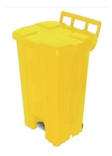 Lixeira Quadrada Plastica De 100 Litros Com Roda Sem Pedal