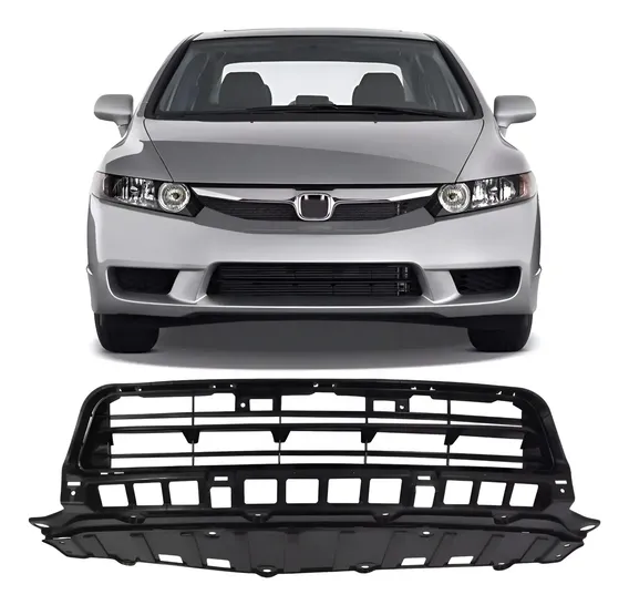 Grade New Civic Inferior Central 2009 2010 2011 Nova Preto Plastico