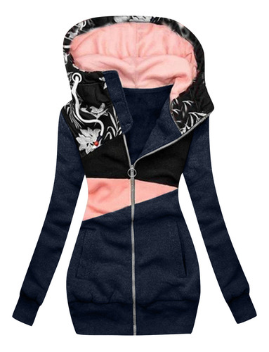 Chaqueta Tipo Cárdigan/sudadera De Manga Larga Capucha Mujer