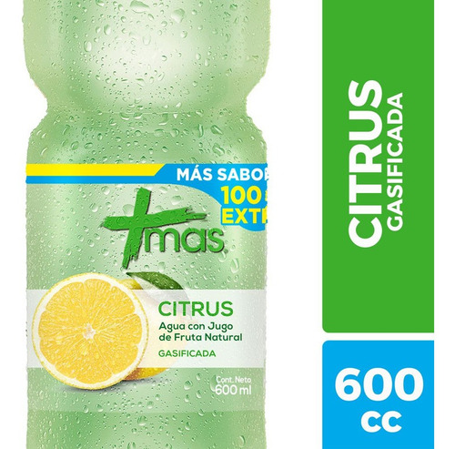 Agua Saborizada Mas Con Gas Citrus 600cc(1uni)super