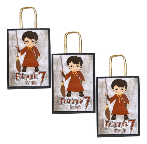 Bolsa Personalizada Cotillon Cumpleaños  X12 Harry Potter