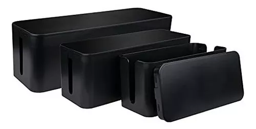 Cajas De Plastico Para Organizar Cables Color Negro 3pzs
