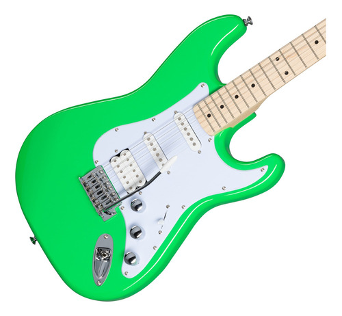 Guitarra Eléctrica Kramer Focus Vt-211s Rosa Neón Color Verde Neón Material Del Diapasón Maple Orientación De La Mano Diestro