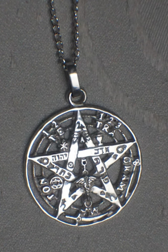 Pendiente Tetragramaton 3cm De Diametro, En Plata 925