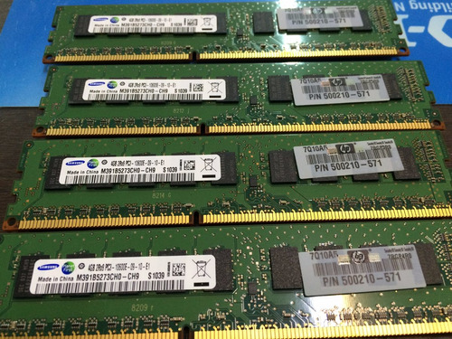 Memoria Ecc 4gb Pc3-10600e Udimm Hp 593923-b21 647657-071