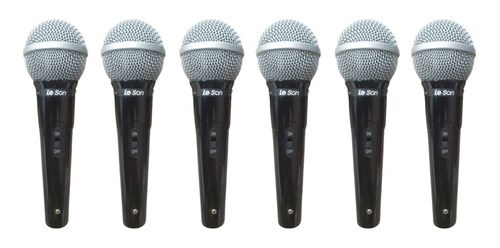 Kit 6 Microfone De Mao Vk Vocal Cardioide Sm-50 - Leson