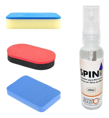 Esponja Limpeza + Limpador De Borrachas 60ml Tênis De Mesa