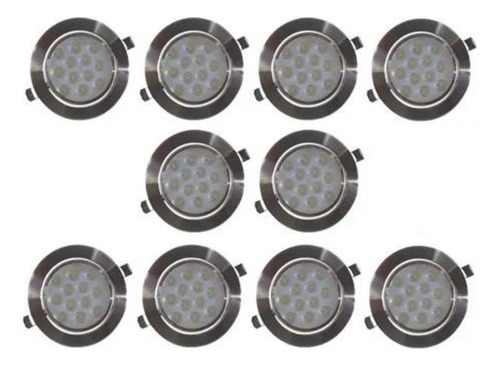 Empotrado Plafon Led 12w Spot Bote 12cm 10 Piezas Bca O Cali