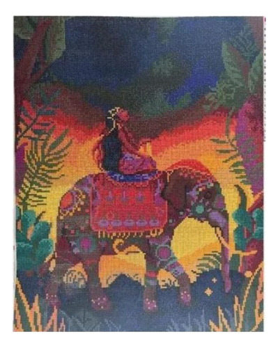 C Pintura Diamante 5d Diy 40x50 Elefante Colorido Wg