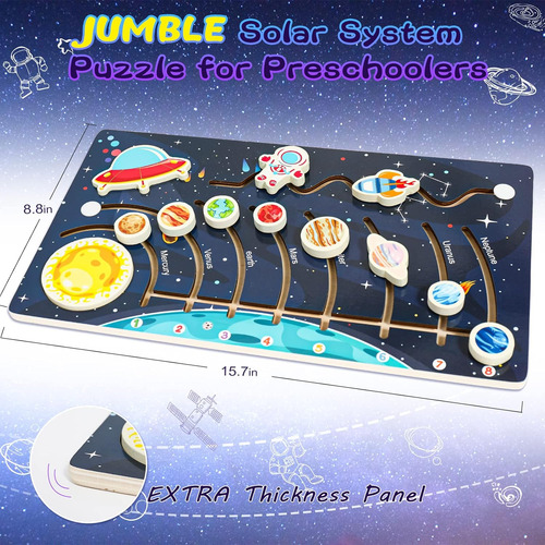 Sistema Solar En Madera, Planetas De Varios Tamaños