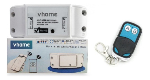 Interruptor Wifi Rf Vhome Basicr4 + Control Remoto Vshop