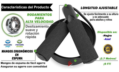 Imagen 3 de 10 de Cuerdas Para Saltar Lazo Para Saltar Soga Crossfit Gimnasio