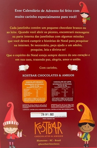 Calendário De Advento Com Chocolate De Natal | Parcelamento sem juros Calendário De Advento Com Chocolate De Natal | Parcelamento sem juros