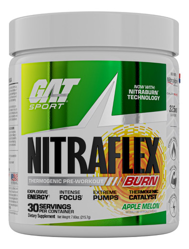 Nitraflex Burn Gat Sport Pre Entreno 30 Porciones