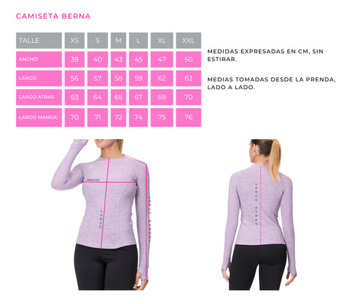 Camiseta Térmica Lana Mujer Invierno Pasadedo Deportiva Oslo